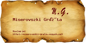 Miserovszki Gréta névjegykártya